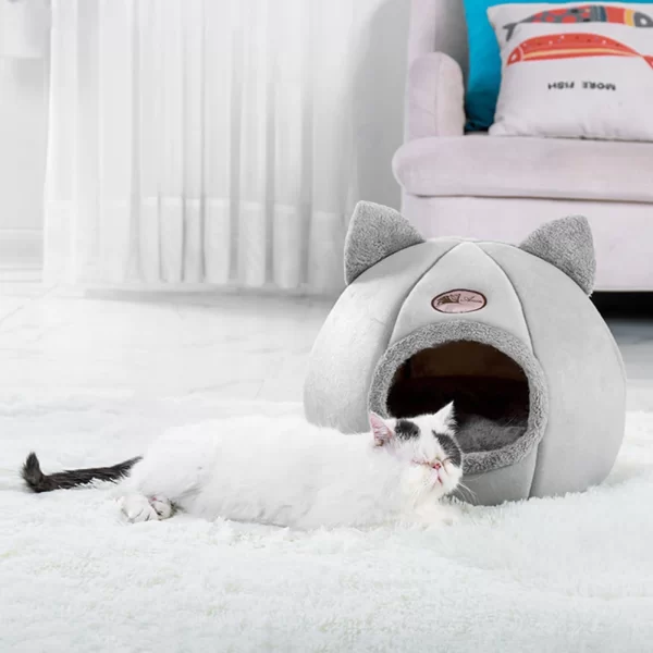 Deep Sleep Comfort in Winter Cat Bed Little Dogs Basket for Cat‘s House for Products Pets Tent Cozy Cave Beds Indoor Dropship - Image 5