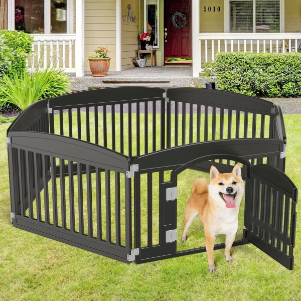 6 Panel Dog Playpen Safe & Secure Indoor/Outdoor Pet Fence | Folding & Portable | Ideal for Small to Medium Dogs | Easy to Clean - Image 3