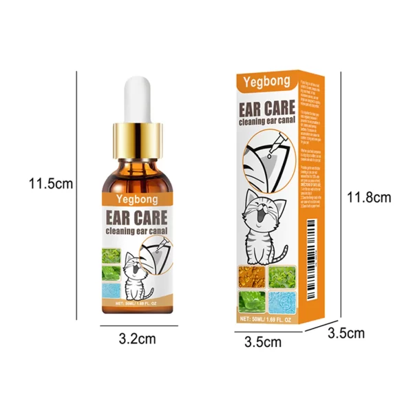 Yegbong 50ml Pet Ear Mite Deodorant Ear Cleaner Ear Wash Infection Control Itching Relief Pet Ear Soothing Care With Cotton Swab - Image 6