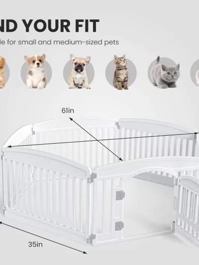6 Panel Dog Playpen Safe & Secure Indoor/Outdoor Pet Fence | Folding & Portable | Ideal for Small to Medium Dogs | Easy to Clean