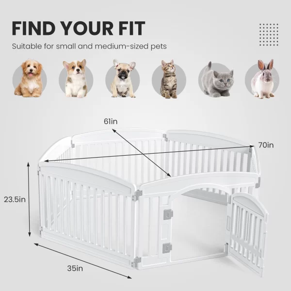 6 Panel Dog Playpen Safe & Secure Indoor/Outdoor Pet Fence | Folding & Portable | Ideal for Small to Medium Dogs | Easy to Clean