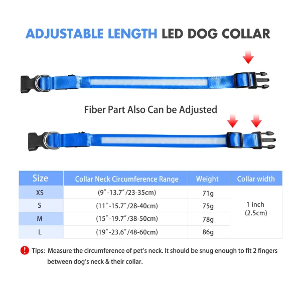 MASBRILL LED Dog Collar Luminous Pet Supplies Dog Collar Waterpoof Safety Glow Necklace Flashing Lighting Up Collars Accessories - Image 6