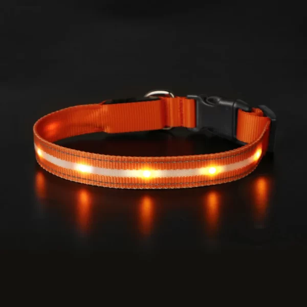MASBRILL Light Up Dog Collar Waterproof USB Rechargeable Glowing Adjustable Night Safety Nylon Luminous LED Bright Pet Collars - Image 7