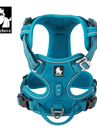 Truelove Pet Harness Nylon Webbing with 3M Reflection Adjustable Aluminum Alloy for Big Medium Dog
