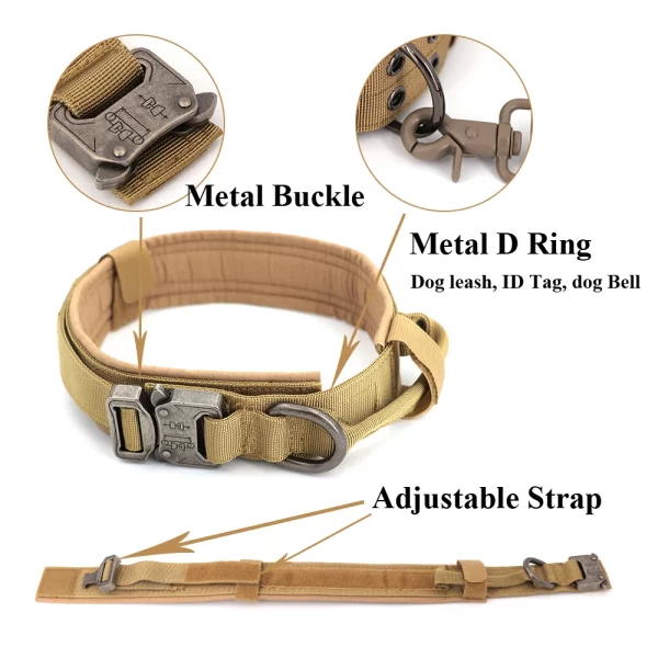 Dog Training Collar Adjustable Tactical Dog Collar And Leash Set Control Handle Pet Lead Collar For Dogs - Image 3