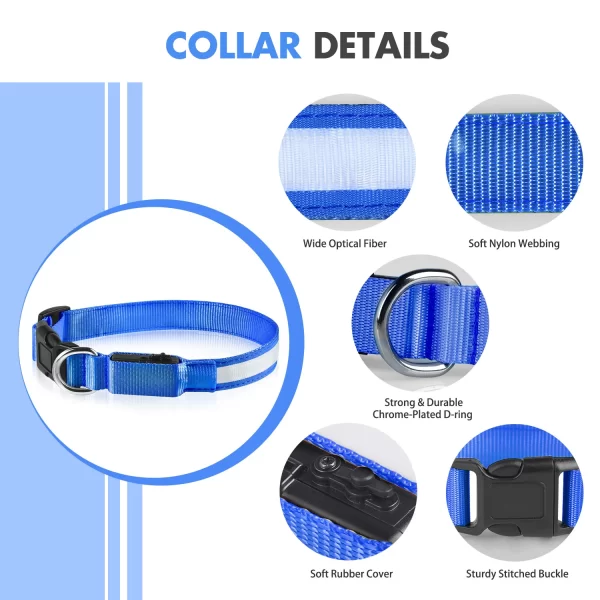 MASBRILL LED Dog Collar Luminous Pet Supplies Dog Collar Waterpoof Safety Glow Necklace Flashing Lighting Up Collars Accessories - Image 5