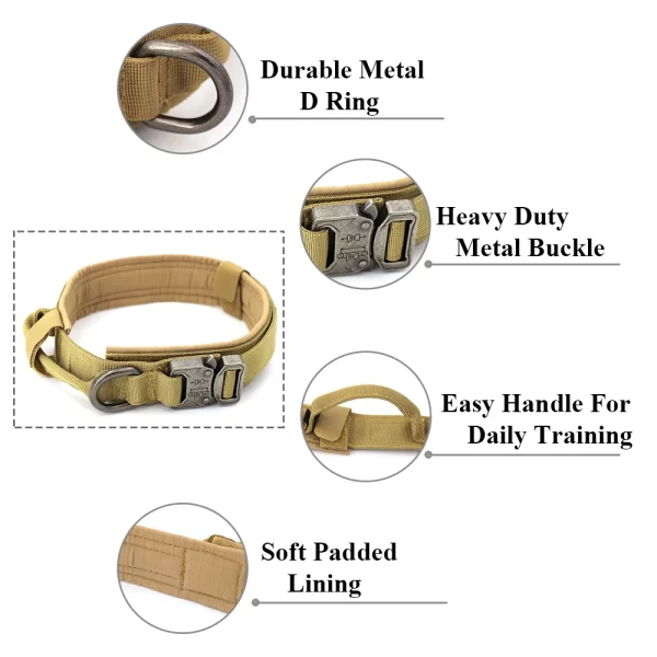 Dog Training Collar Adjustable Tactical Dog Collar And Leash Set Control Handle Pet Lead Collar For Dogs - Image 4