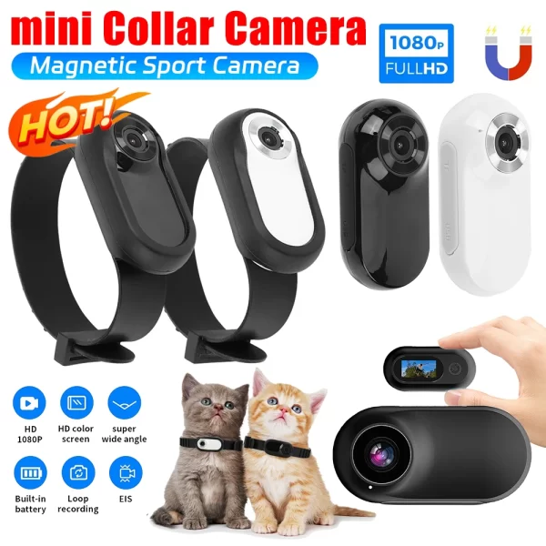HD 1080P Dog Tracker Collar No WiFi Needed Dog Cat Pet Camera Collar Nanny Camera Video Records with 32G Card for Indoor/Outdoor - Image 2