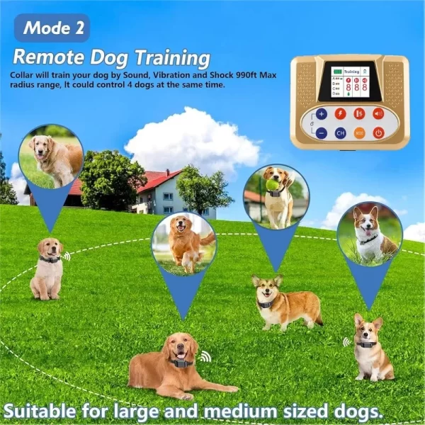 Wireless Dog Fence, Electric Dog Fence & Remote Training Collar,Vibration&Shock,IP65 Waterproof Collar for Large and Medium Dogs - Image 6