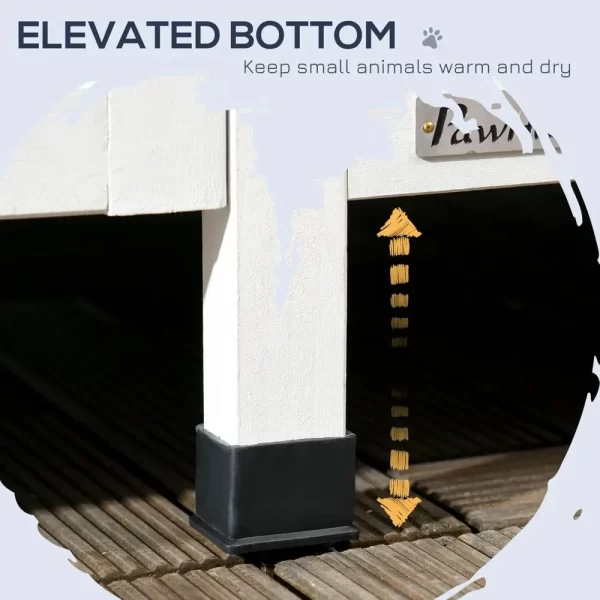 Outdoor Cat House with Weather-Resistant Roof & Garden Bed, Outdoor Cat Shelter Enclosure with Multiple Entrances, Modern - Image 6
