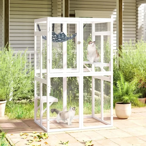 Outdoor Cat Enclosure, Wooden Catio with Window Access for Patio, Indooe Kitty House Cage - Image 6