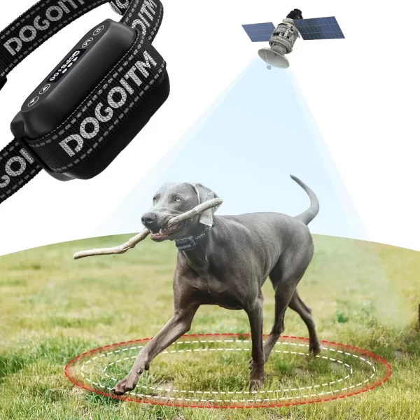 GPS Wireless Dog Fence, Electric Fence Collar with 3 Warning Modes, Wireless Dog Fence for Outdoor Use, Waterproof