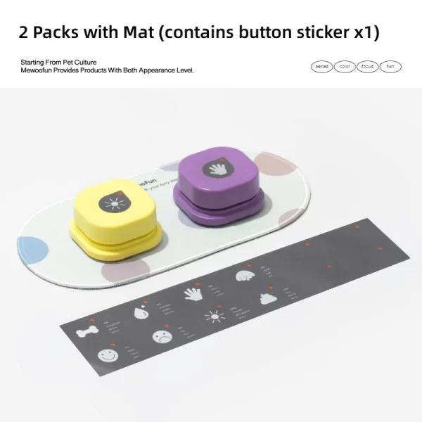 Mewoofun Voice Recording Button Pet Toys Dog/Cat Buttons for Communication Pet Training Buzzer Recordable Talking Button with Mat - Image 5