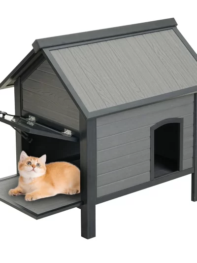 HDPE Indoor Outdoor Cat House, Weatherproof, Feral Cat Shelter for Multiple Cats, Outdoor HDPE Sheet Cat and Rabbit House