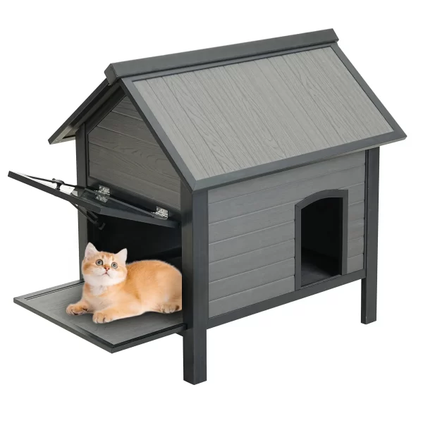HDPE Indoor Outdoor Cat House, Weatherproof, Feral Cat Shelter for Multiple Cats, Outdoor HDPE Sheet Cat and Rabbit House
