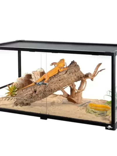 50 Gal Reptile Tank Glass Terrarium 36x18x18 Sliding Door Top Vent Cable Pass Humidify Hole Sturdy Observation Easy Clean