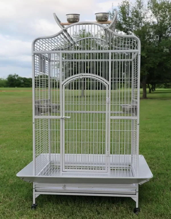 Extra Large Wrought Iron Open/Close Play Top Bird Parrot Cage, Include Metal Seed Guard Solid Metal Feeder Nest Doors - Image 7