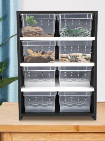 4 Tier Reptile Breeding Tank Cabinet with Insect/Turtle Cage Pet Feeding Box