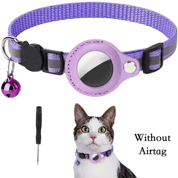 Anti-Lost Cat Collar for Airtag GPS Tracker Protective Case With Bell Reflective (AIr tag available for purchase separately) - Image 9