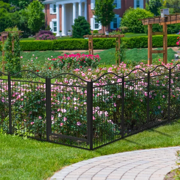8 Panels Heavy Duty Metal Dog Panel Foldable Pet Playpen Indoor Outdoor Garden Dog Puppy Fence with Gate - Image 4