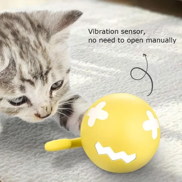 Pet toy fish bone spinning ball for cats to relieve boredom, automatic electric cat teasing toy ball - Image 3