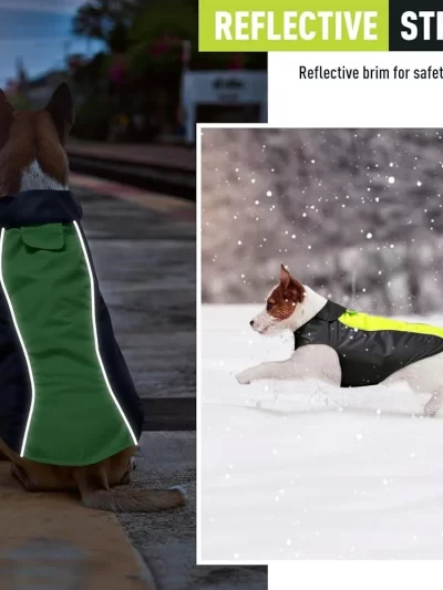 Lightweight Waterproof Dog Rain Jacket Reflective Strips Leash Hole Warm Winter Vest Autumn Outdoor Play