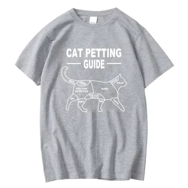 High Quality Cotton Short Sleeve Space Funny Cat Print Cool Exclusive Cat Graphic Men Unisex Tee Shirt - Image 2