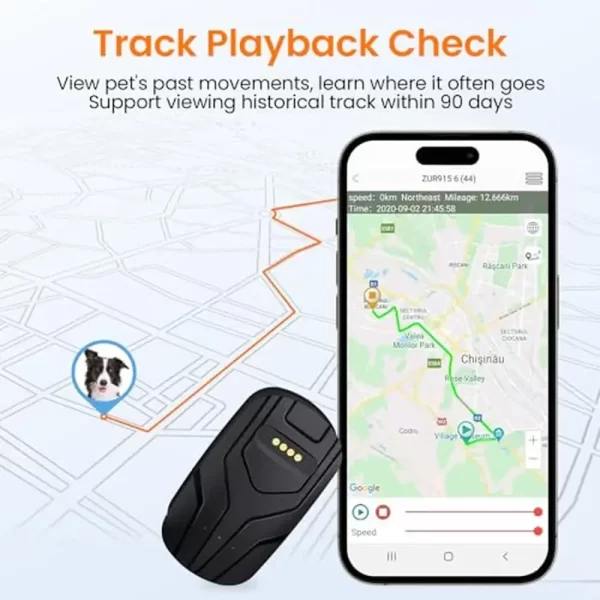 GPS Tracker Health Monitoring Wireless Fence 2 in 1 Pet Tracking Smart Collar Unlimited Range Real-Time Tracker - Image 6