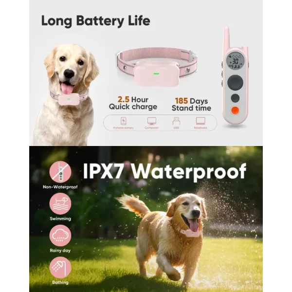 Wireless Dog Fence System - 3500ft Range, 6000ft Remote Training Collar 2-in-1, Rechargeable, IPX7 Waterproof - Image 4