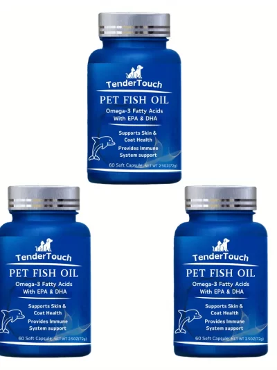 180 Capsules (3 Pack x 60 Capsules) Amazing Omega 3 Fish Oil for Dogs and Cats - Omega 3 for Dogs and Cats Shedding
