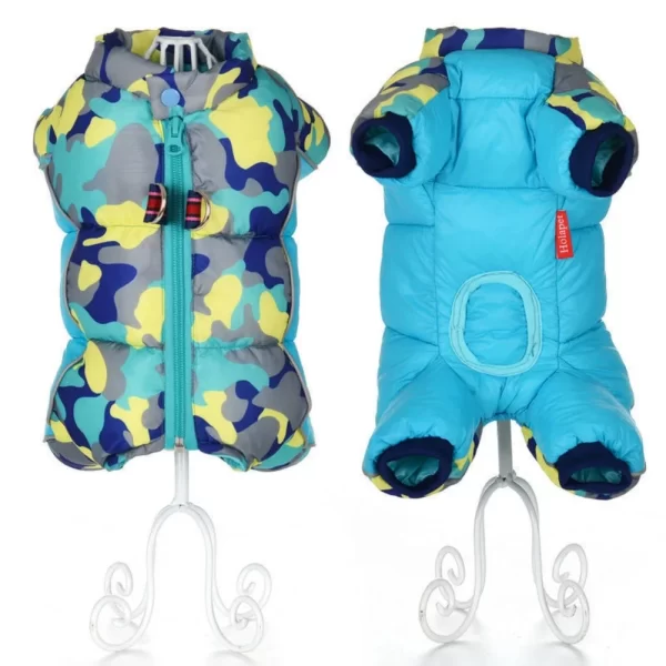 Fullbody Small Dog Coat Warm Fleece Puppy Jacket Dog Winter 4-Leg Puffer Coat Reflective Turtleneck Dog Snow Jacket Snowsuit - Image 3