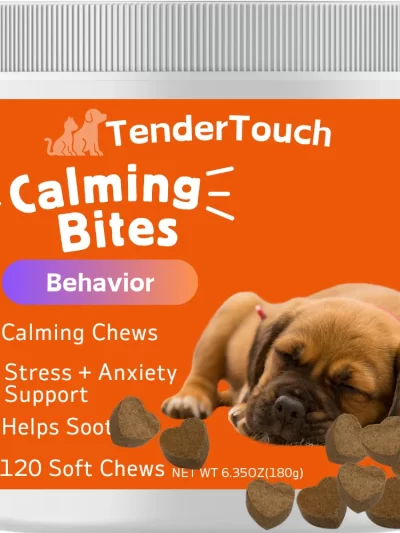 120 Chews - 1 Pack (1 x 180g/6.35oz) 180g/6.35oz - Tender Touch Calming for Dogs - Help Natural Dog Anxiety  for Everyday Stress