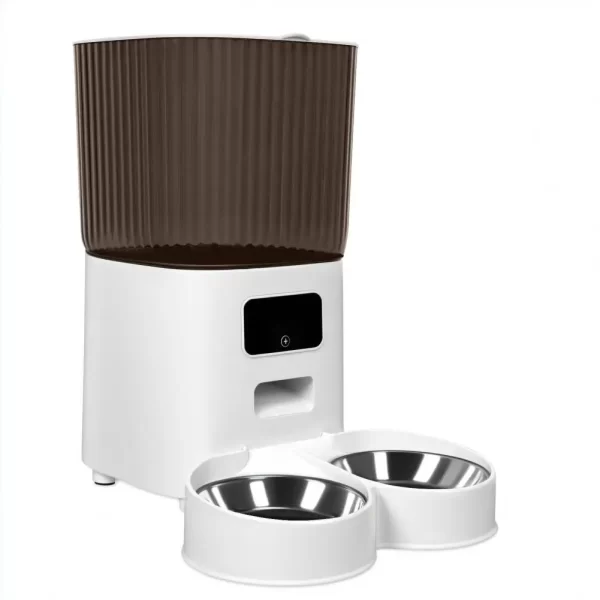 Smart Pet Feeder with Dual Bowls - 5L Transparent Storage, WiFi APP Control, Automatic Timed Dispensing for Cats & Dogs, Battery - Image 7