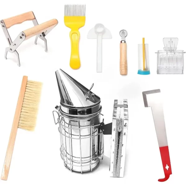 Popular.Come with Organizer Tote Beekeeping Tools kit for Beginner Starter kit Durable bee Supplies All-in Gift Set 10 Pcs - Image 2