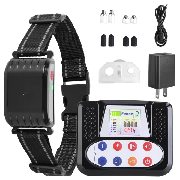 990FT Range Dog Wireless Fence Remote Training Collar IPX6 Waterproof Receiver with 09 Levels Beep Vibration Shock Mode - Image 2