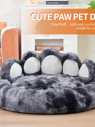 Cozy Comfy Pet Dog Bed Paw Shape Warm Dog Bed Cushion for Your Furry Friend Fluffy Dog Bed Cat Mat Deep Sleeping Warm Thickened