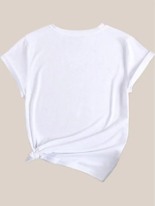 Women's Casual Short Sleeve T-Shirt with Cowboy & Horse Print, "Turn & Burn" Leopard Lettering, Fashion Round Neck Tee - Image 4