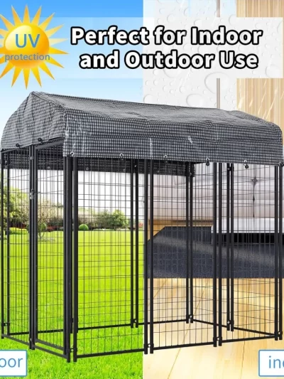 Outdoor Dog Cat Small animal Kennel 6x4x6 FT, Expandable Modular Dog Kennel Outside, Heavy Duty Welded Wire Steel Dog Run Dog Playpen Fence