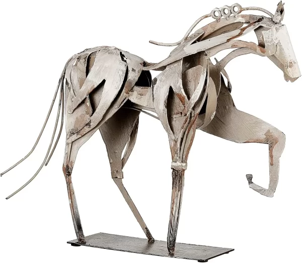 Horse Statue-Unique Rustic Decor for Office&Home -Hand-Painted Metal Sculpture - Perfect Handicraft Gift for Horse Lovers (Grey) - Image 7