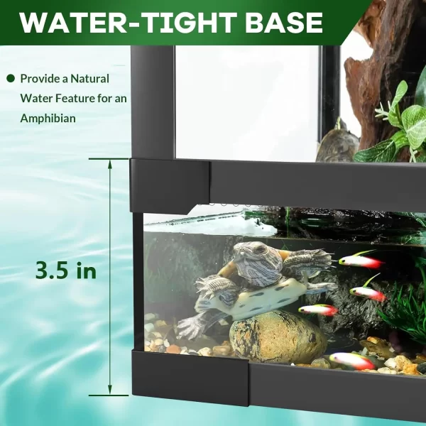 Reptile Glass Terrarium with Top & Side Screen Ventilation Reptile Terrarium, Double Hinge Door Anti Escape Reptile Tank - Image 4