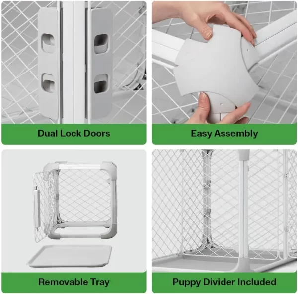 Diggs Evolv Dog Crate I Strong and Modular Design I Sturdy Playpen Paw Safe Mesh Built to Last for Puppies/Dogs - Image 3