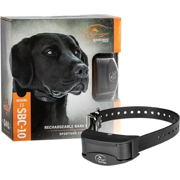 SportDOG Brand NoBark 10 Collar, Dog Bark Collars, Rechargeable, Programmable Bark Collar, Silent Partner Technology, (Black)