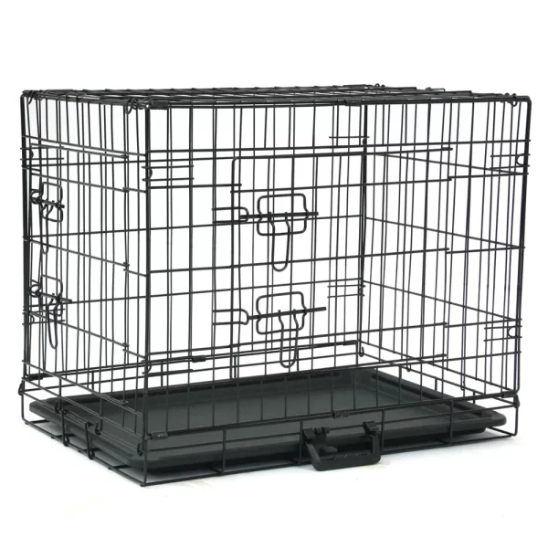 24" Pet Kennel Cat Dog Folding Steel Crate Animal Playpen Wire Metal - Image 2