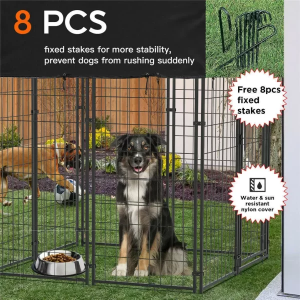 Oversize Dog, Pet Run Enclosure, Playpen with Roof, for Outdoor Pet Kennel, High Fence - Image 5