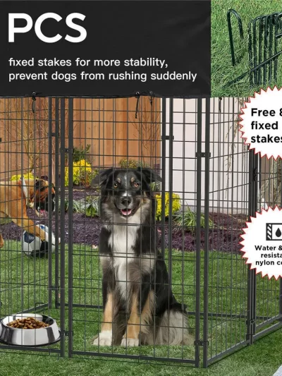 Oversize Dog, Pet Run Enclosure, Playpen with Roof, for Outdoor Pet Kennel, High Fence