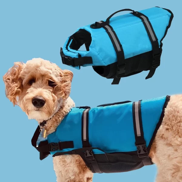 Ripstop Reflective & Adjustable Life Jacket for Dogs with Rescue Handle for Swimming - Image 2