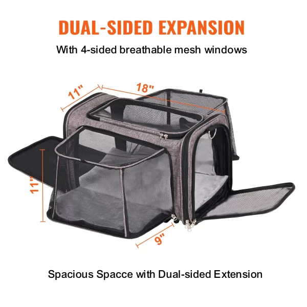 SucceBuy Pet Cat Carrier Breathable Outgoing Dog Carry Backpack with Telescopic Handle Wheels and Shoulder Strap for Travel Trip - Image 4