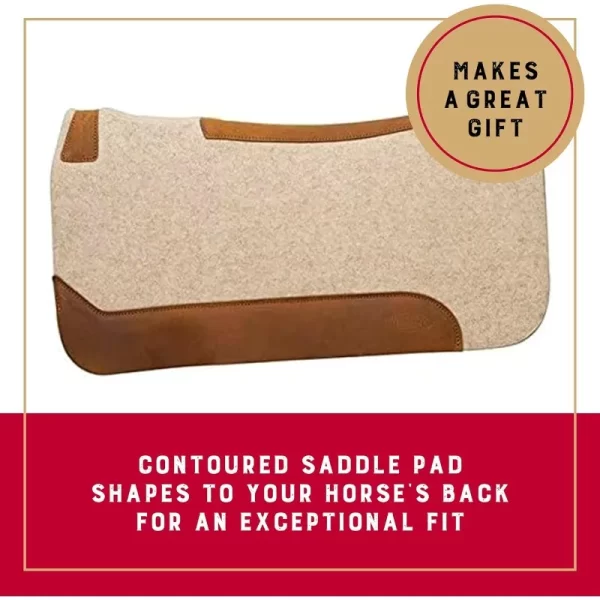 Weaver Equine 30" x 30" Contoured Wool Blend Felt Horse Saddle Pad, Shock Absorbing Western Saddle Pad,Durable Equine Supplies - Image 4