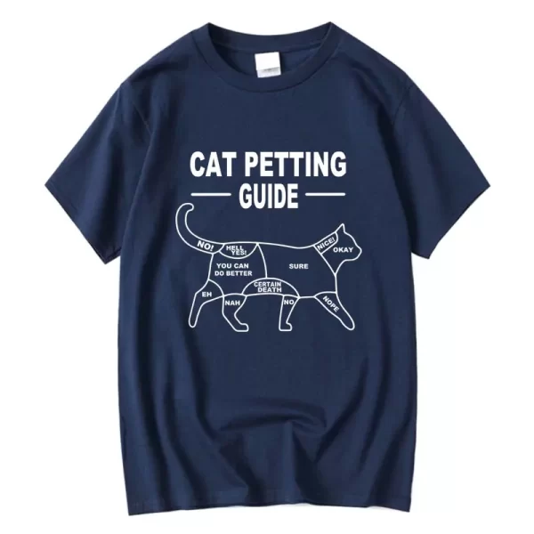 High Quality Cotton Short Sleeve Space Funny Cat Print Cool Exclusive Cat Graphic Men Unisex Tee Shirt - Image 4