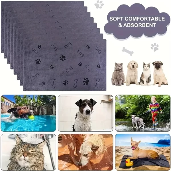 2pcs Soft Microfiber Dog Towels - Quick Dry, Absorbent Pet Bath & Grooming Towels For Dogs Dog Towels Pet Bath Drying Towels Dog - Image 4